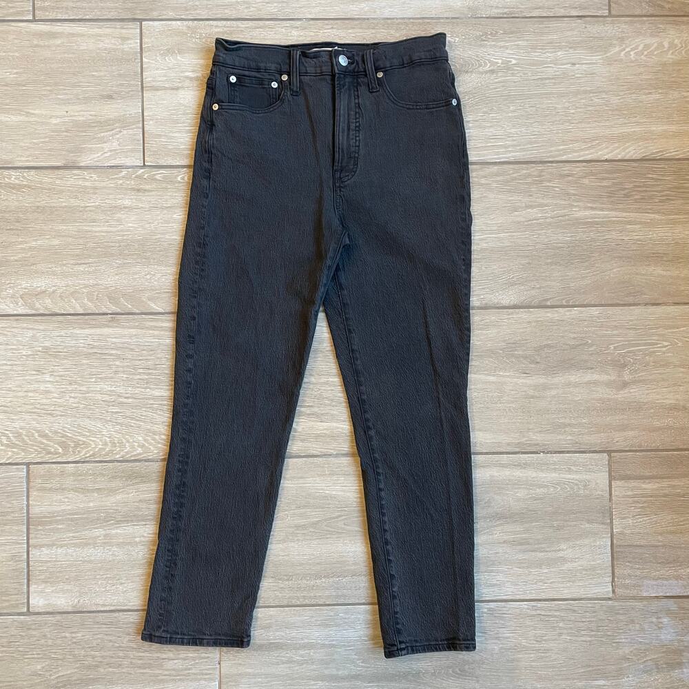 Madewell Perfect Vintage Jean 27 Black High Rise Straight Denim